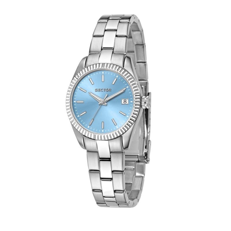 240 32MM 3H L.BLUE DIAL BR SS - SECTOR
