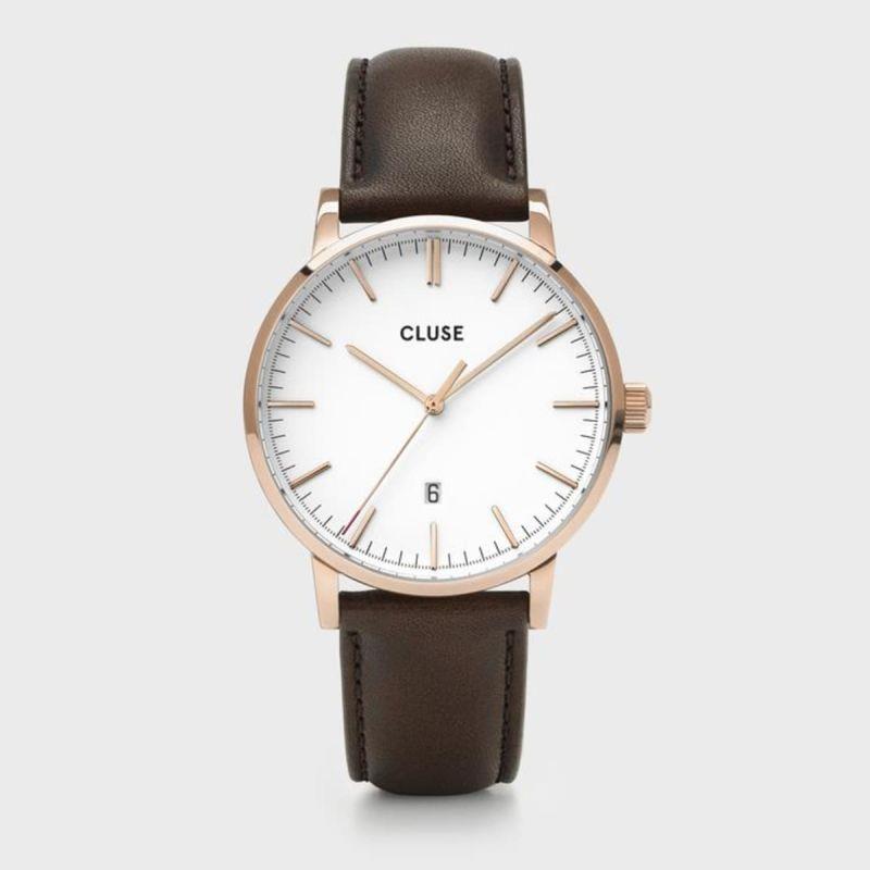 CLUSE ARAVIS 3H 40MM WHITE DIAL BROWN - CLUSE