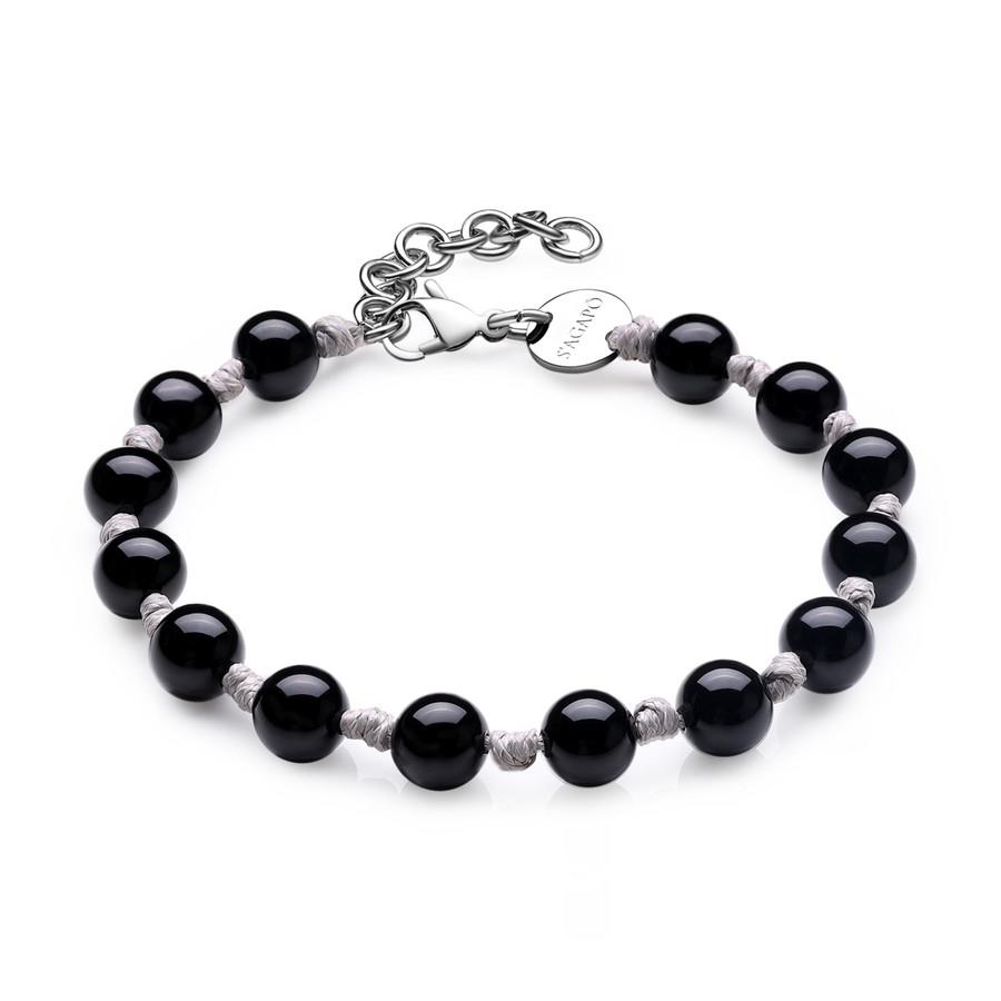 BRACCIALE RIOT IN ACCIAIO 316L, CORDINO CERATO GRI - S