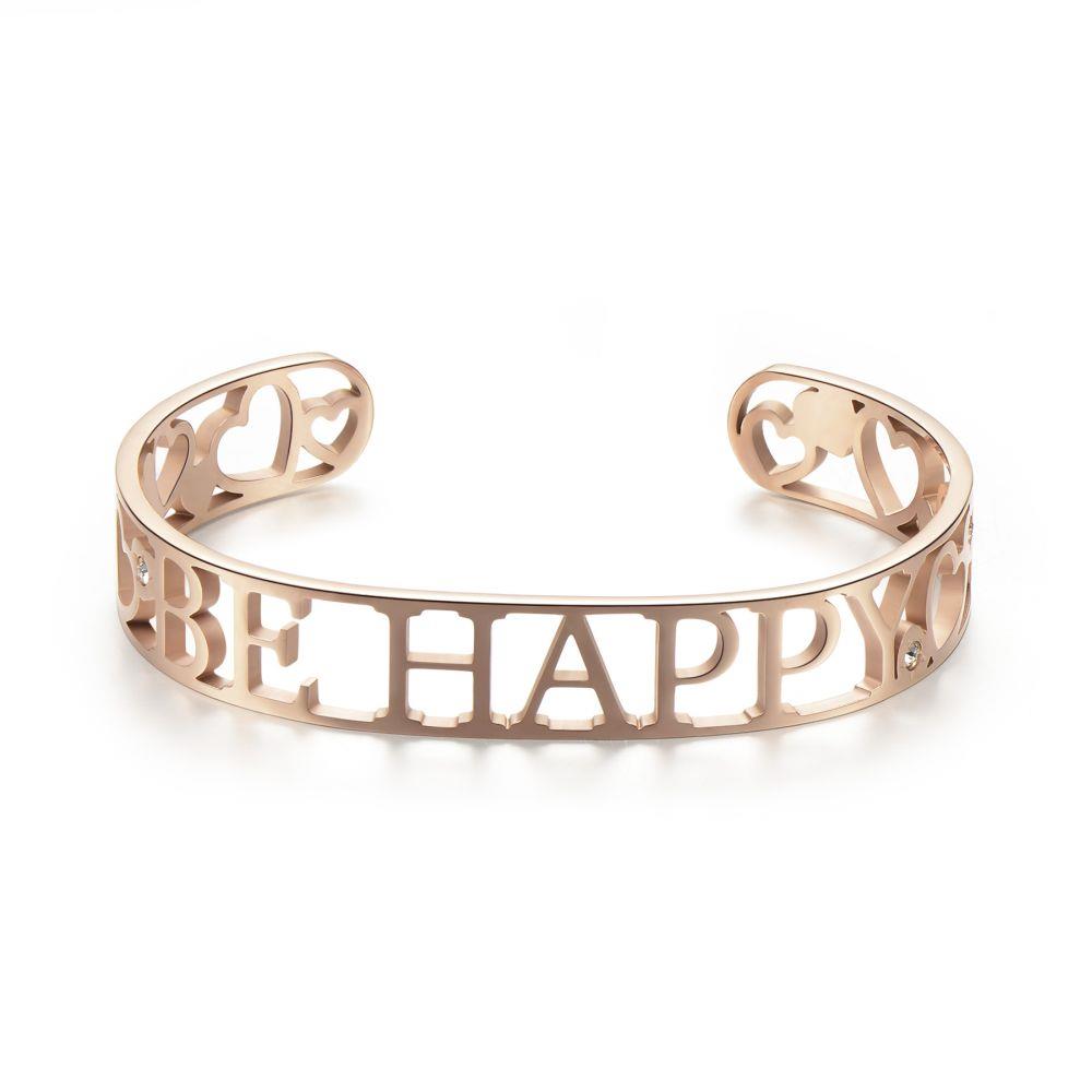 BRACCIALE RIGIDO "BE HAPPY" - ROS&Egrave; - S