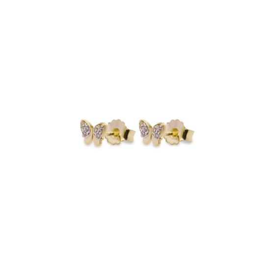 ORECCHINI LOBO MICRO ZIRCONI FARFALLA - FLY&SHINE RUE DES MILLE - RUE DES MILLE