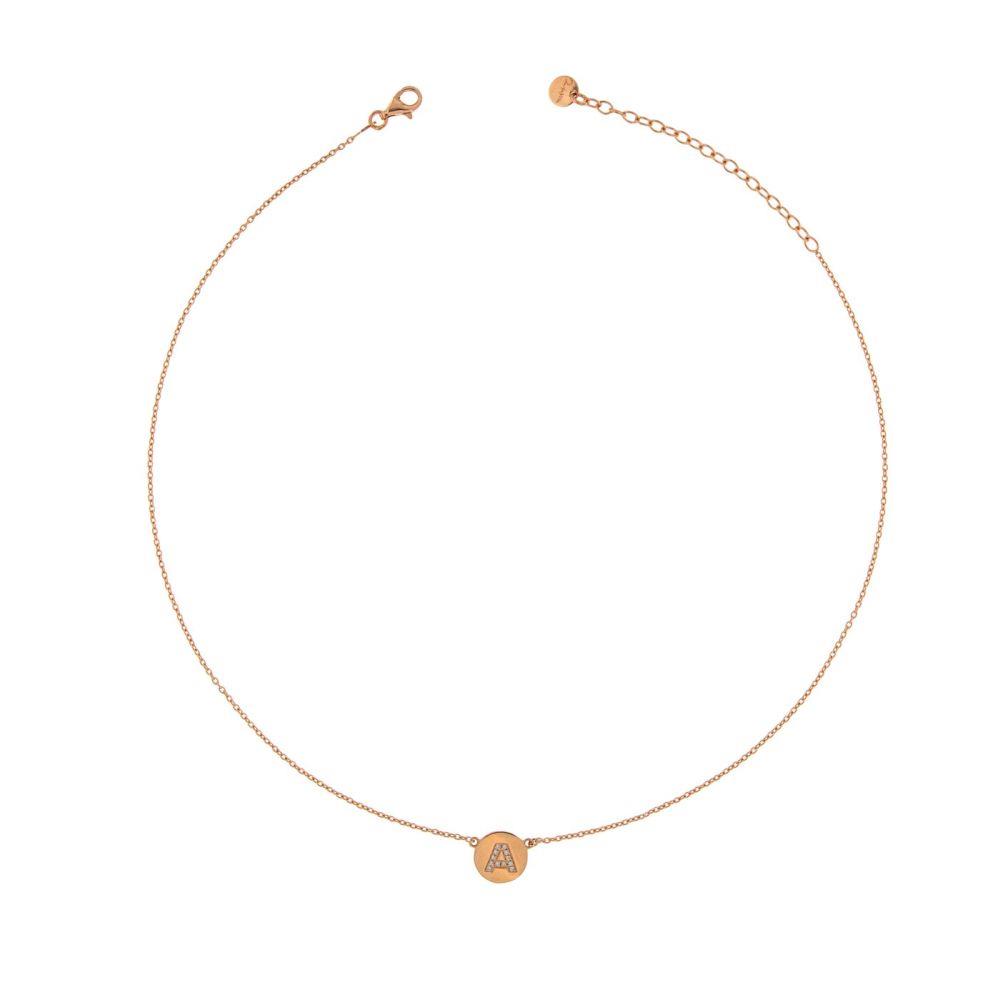 GIROCOLLO CATENELLA CON INIZIALE CON ZIRCONI - RUE DES MILLE