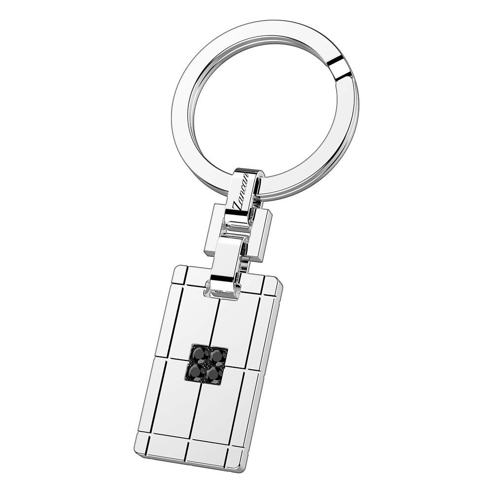PORTACHIAVI IN ACCIAIO RETTANGOLARE CON PIETRE NERE - ZANCAN