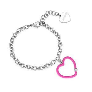 BRACCIALE VIBES CUORE FUCSIA S'AGAP&Ograve; - S