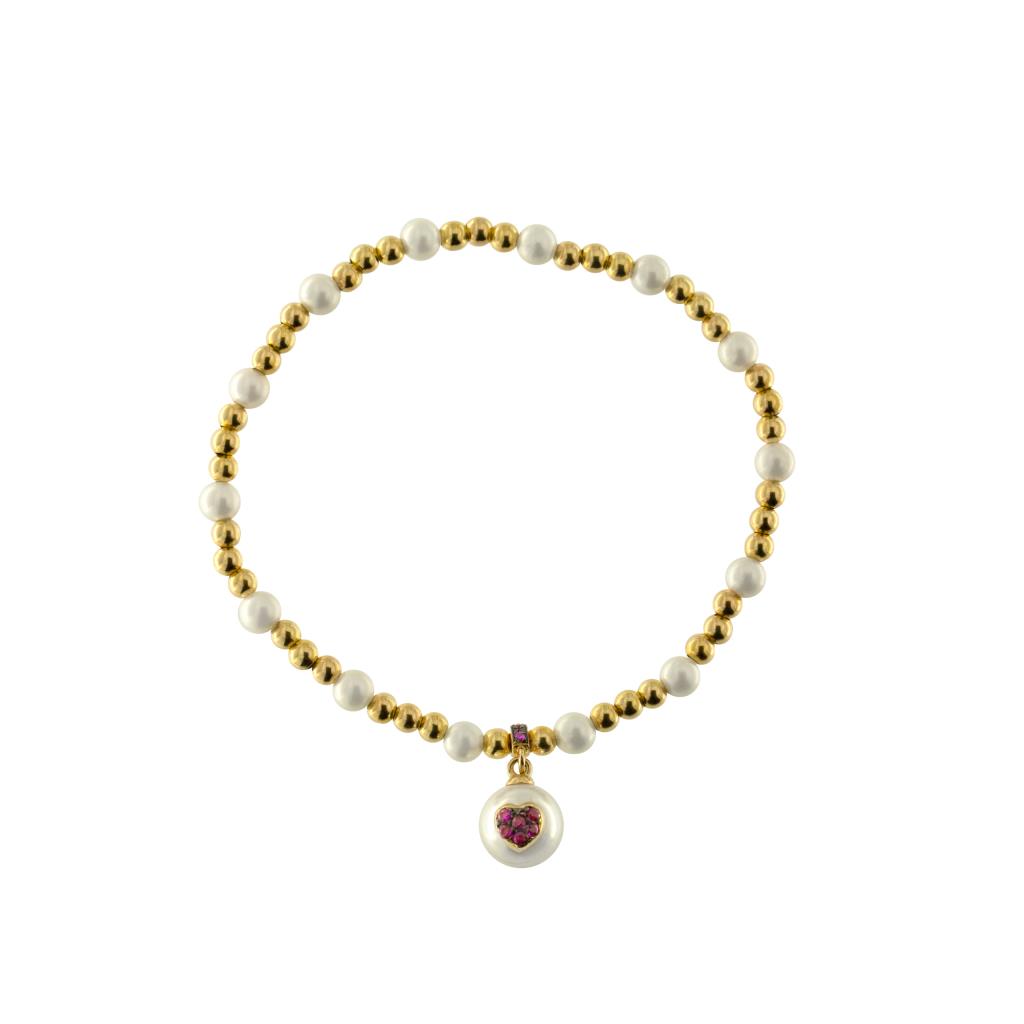 BRACCIALE ELASTICO PERLA PENDENTE - GALACTICA RUE DES MILLE - RUE DES MILLE