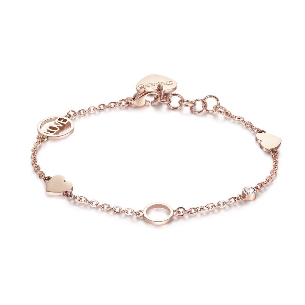 BRACCIALE CUORICINI LOVE ROSÈ - S