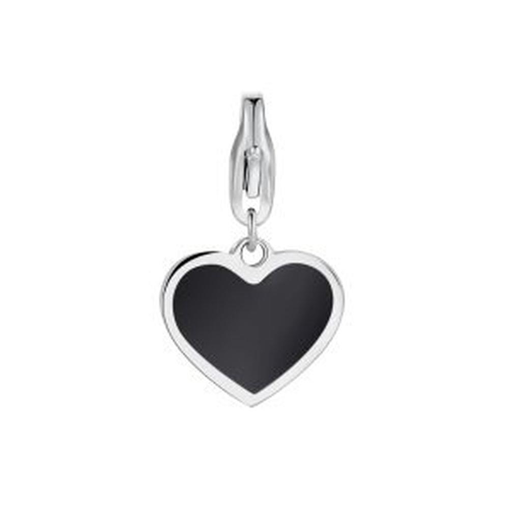 CHARM CUORICINO NERO SILVER - S