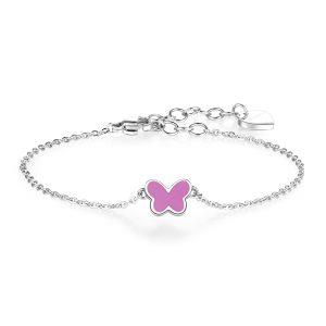 BRACCIALE CLICK FARFALLA FUCSIA - S