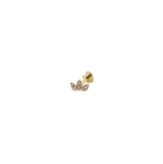 PIERCING HELIX TRIFOGLIO E DIAMANTI LAB GROWN - ORO18KT RUE DES MILLE - RUE DES MILLE