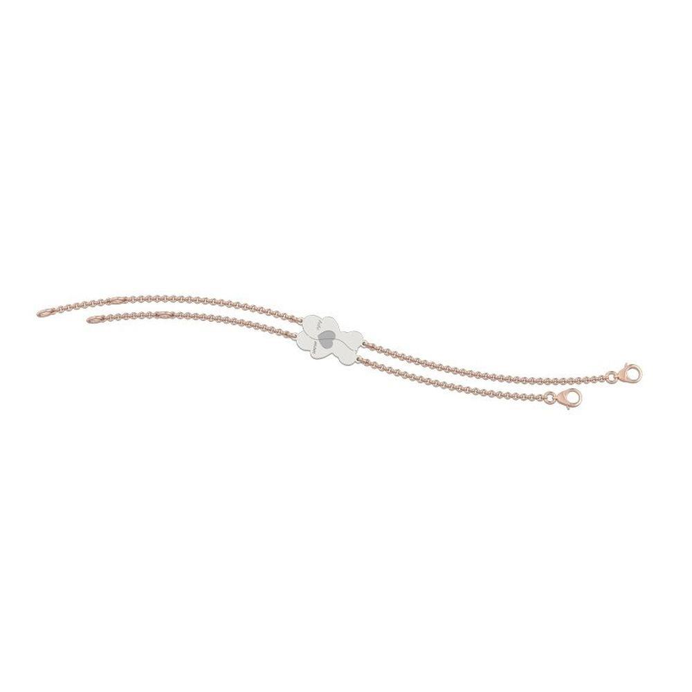 BRACCIALE MAMMA - BIMBO CATENA ROS&Egrave; E ORSETTO BIANCO - NANAN