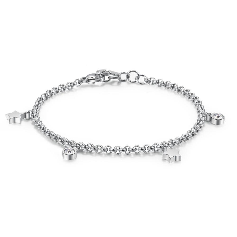 BRACCIALE LUCE CON STELLINE E CRISTALLI BIANCHI - S