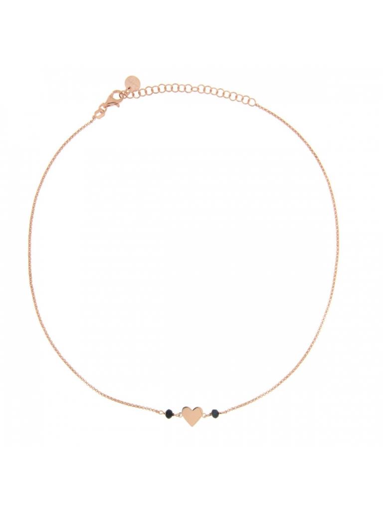 GIROCOLLO CATENELLA PIETRE BLU E CUORE - RUE DES MILLE