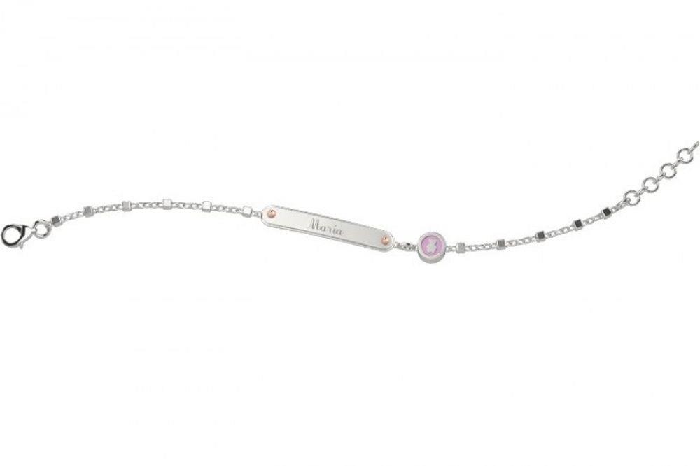BRACCIALE CON PIASTRINA E ORSETTO ROSA - NANAN