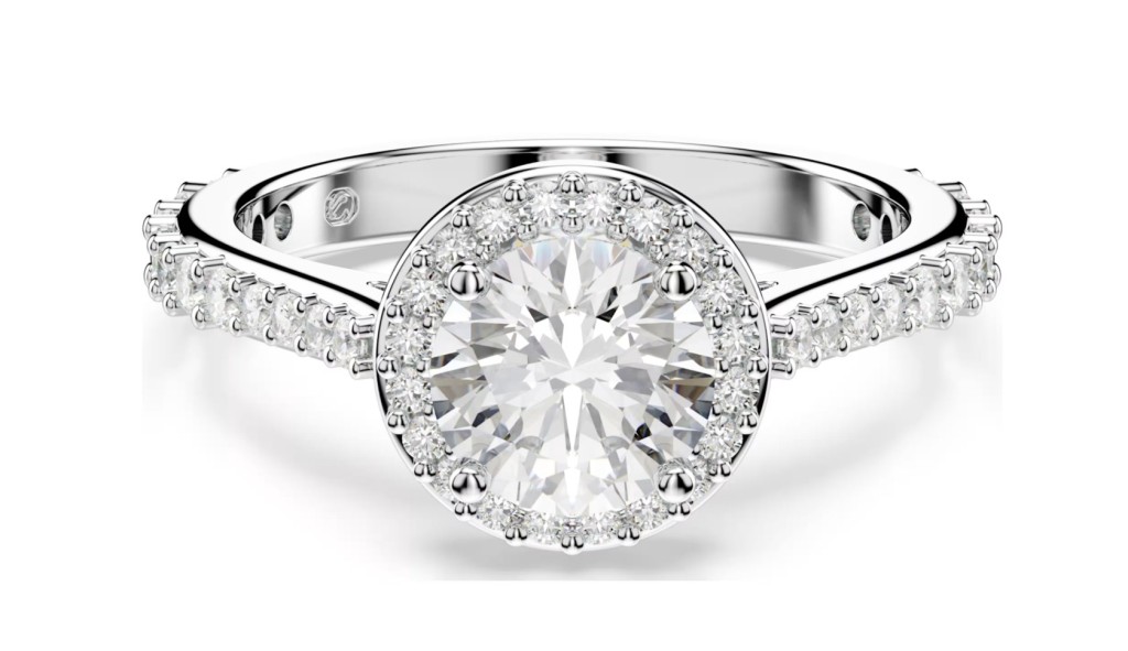 RE UNA:ANELLO RND ANGELIC WHITE-RHS 55 - SWAROVSKI