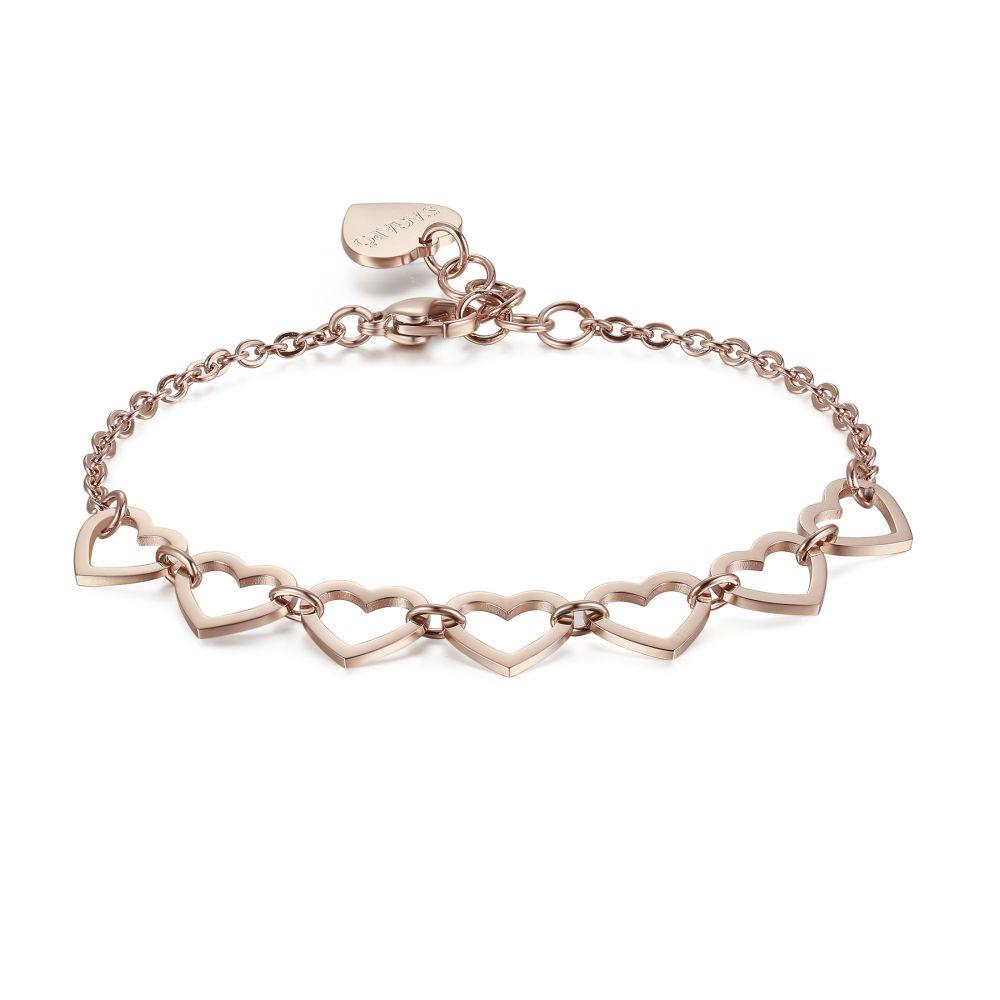 BRACCIALE CUORICINI ROSÈ - S