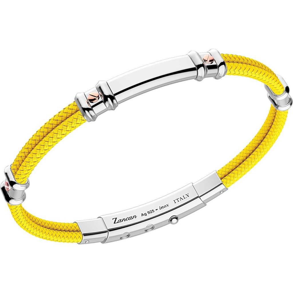 BRACCIALE IN ARGENTO CON DETTAGLI IN ORO E KEVLAR COLORATO - ZANCAN