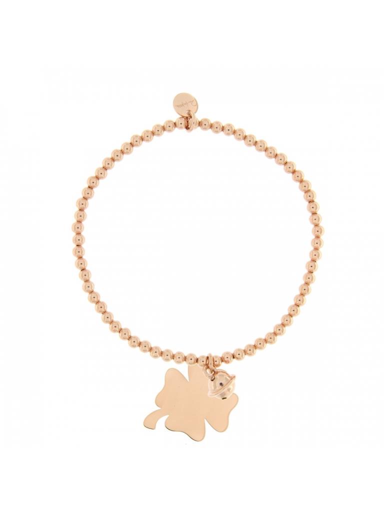 BRACCIALE ELASTICO CON PALLINI E QUADRIFOGLIO - RUE DES MILLE