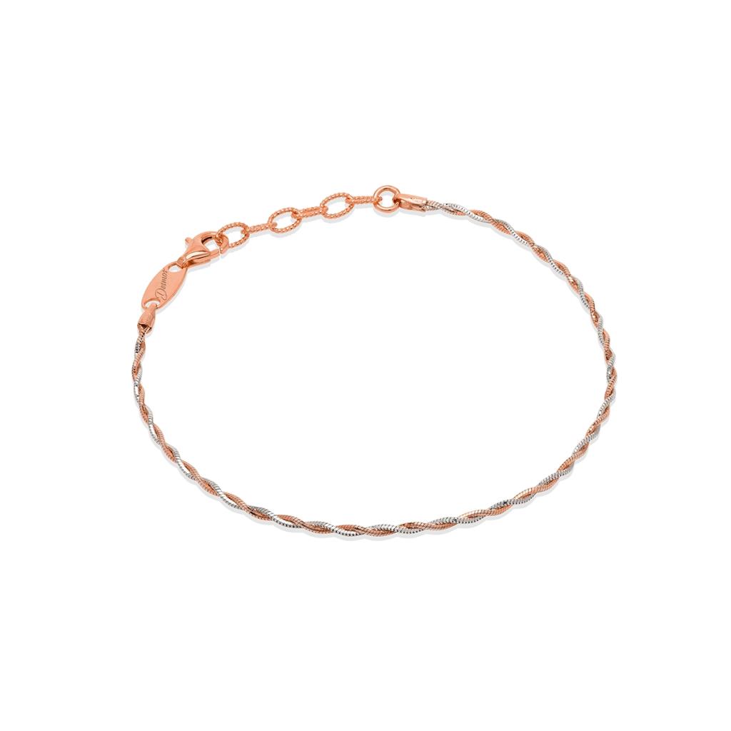 BRACCIALE INTRECCIATO DESMOS BICOLORE RODIATO/ORO ROSA - DESMOS