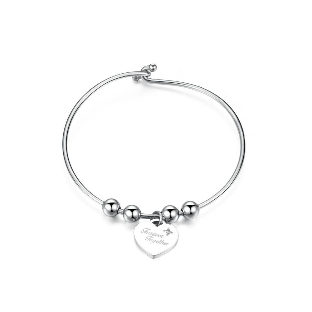 BRACCIALE RIGIDO CON CUORE FOREVER TOGHETER  - S