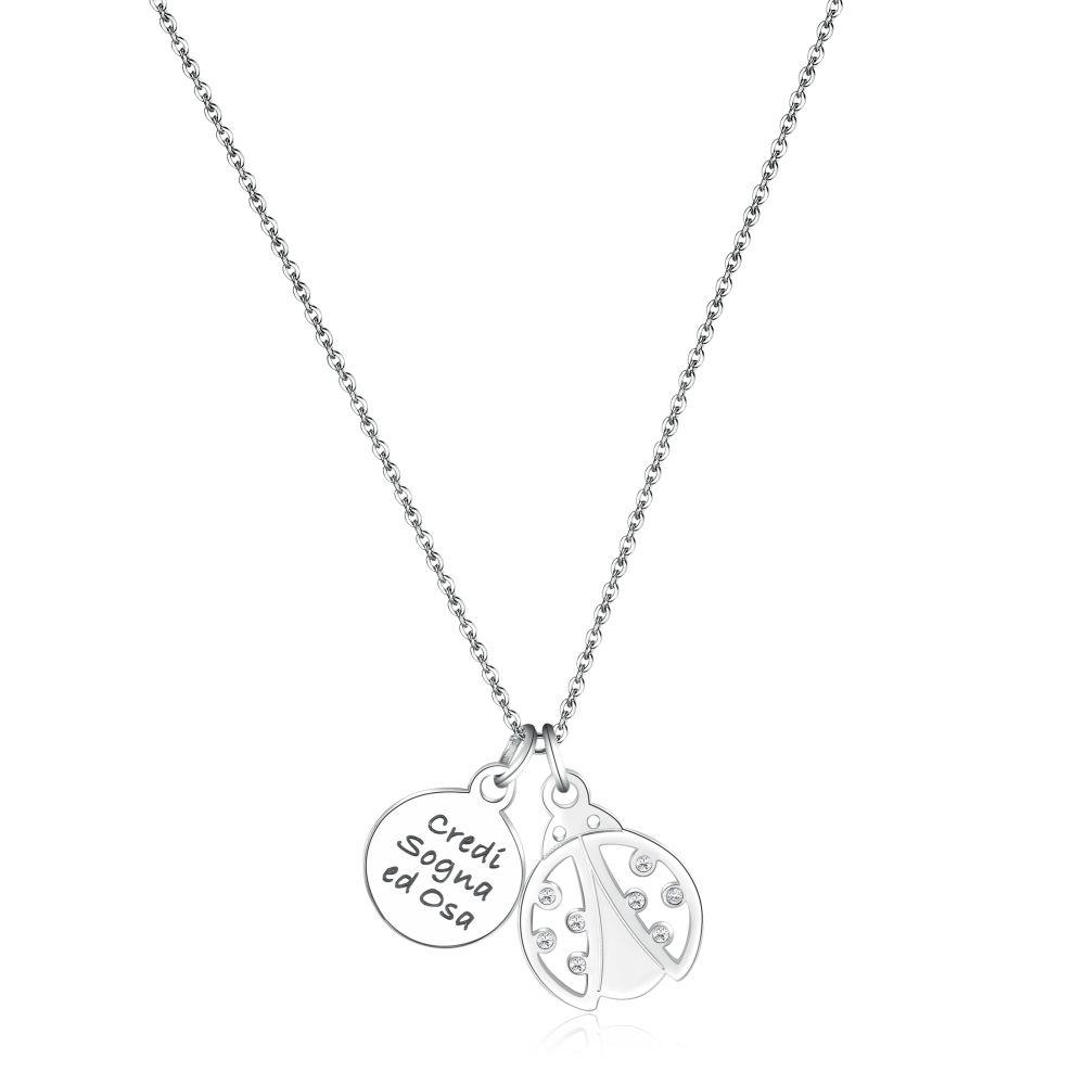 COLLANA YOU CON MEDAGLIETTA E COCCINELLA  - S