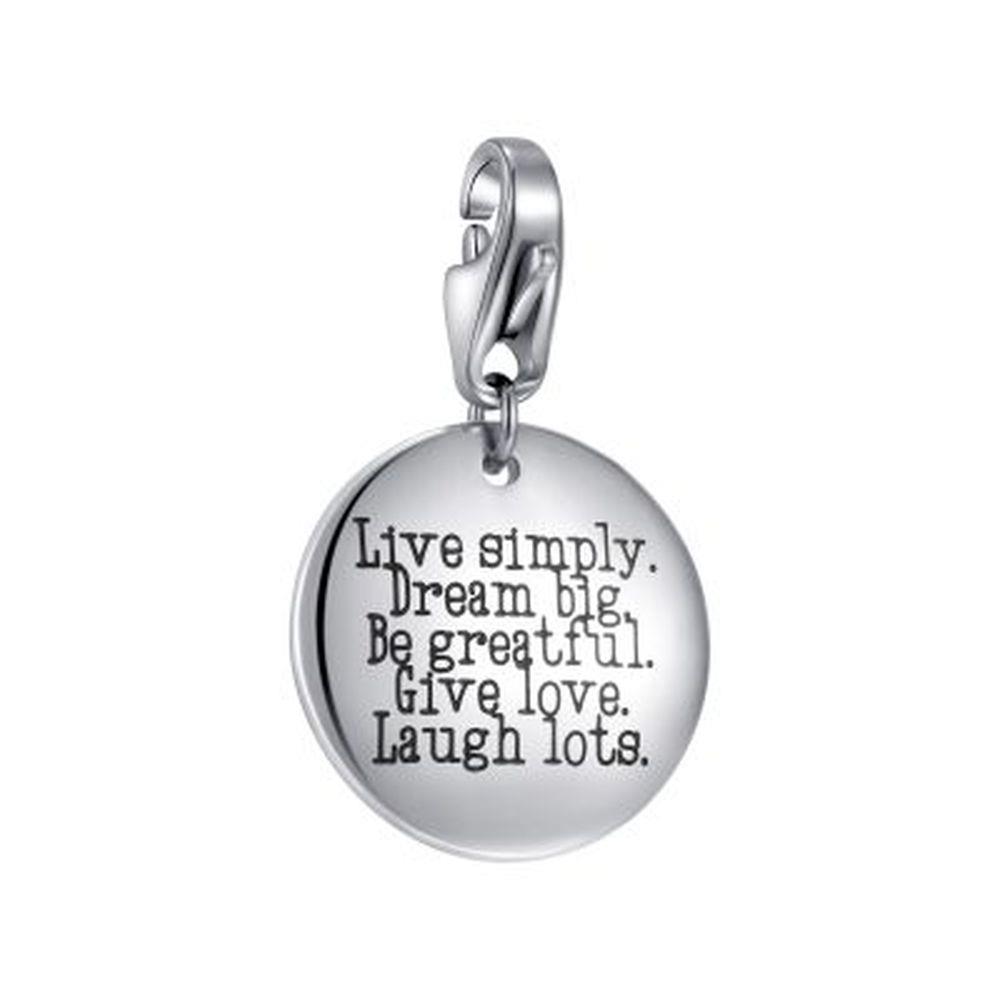 CHARM TARGHETTA "LIVE SIMPLY. DREAM BIG. BE GRATEFUL. GIVE LOVE. LAUGHT LOTS" - S