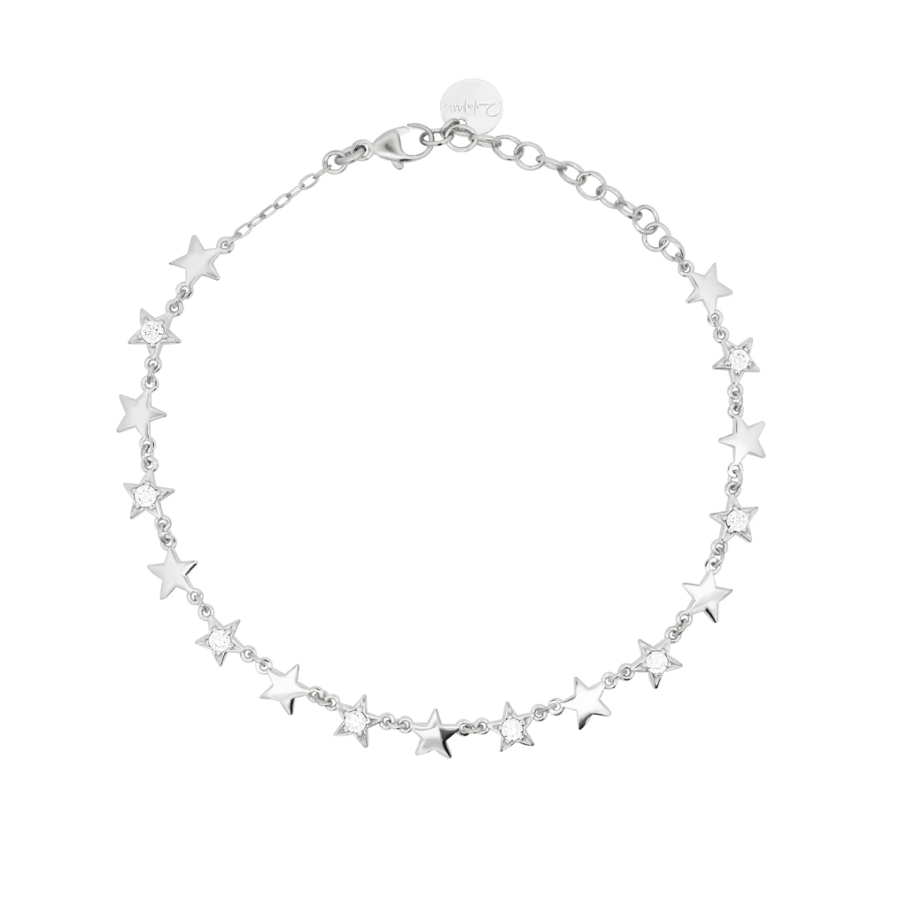 BRACCIALE CON STELLE ALTERNATE LISCE E PAV&Egrave; - STARDUST TEN - RUE DES MILLE