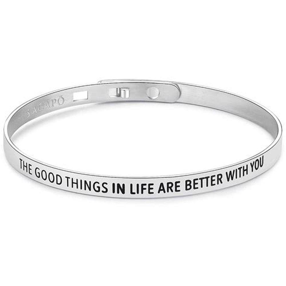 BRACCIALE HAPPY RIGIDO "THE GOOD THINGS IN LIFE ARE BETTER WITH YOU" - S