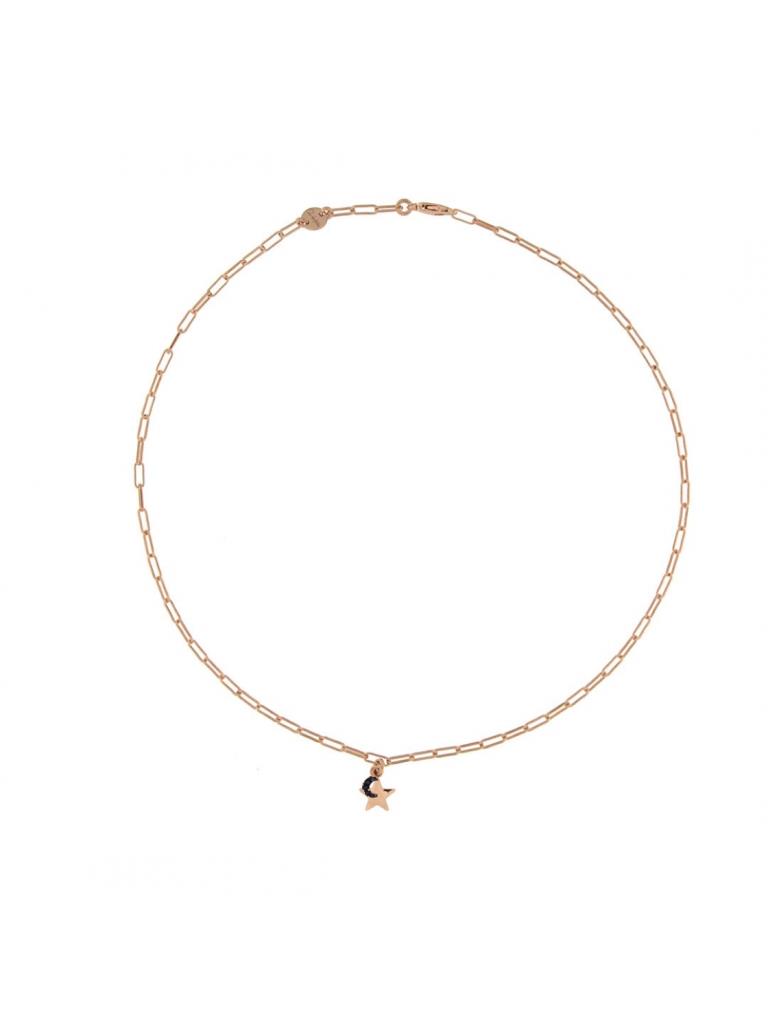 GIROCOLLO GALVANICA ORO ROSA CON STELLA E LUNA - RUE DES MILLE