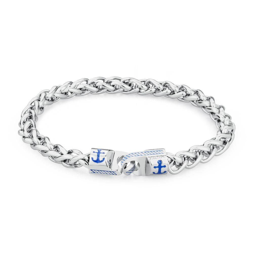 BRACCIALE ADMIRAL IN ACCIAIO E SMALTO BLU - S