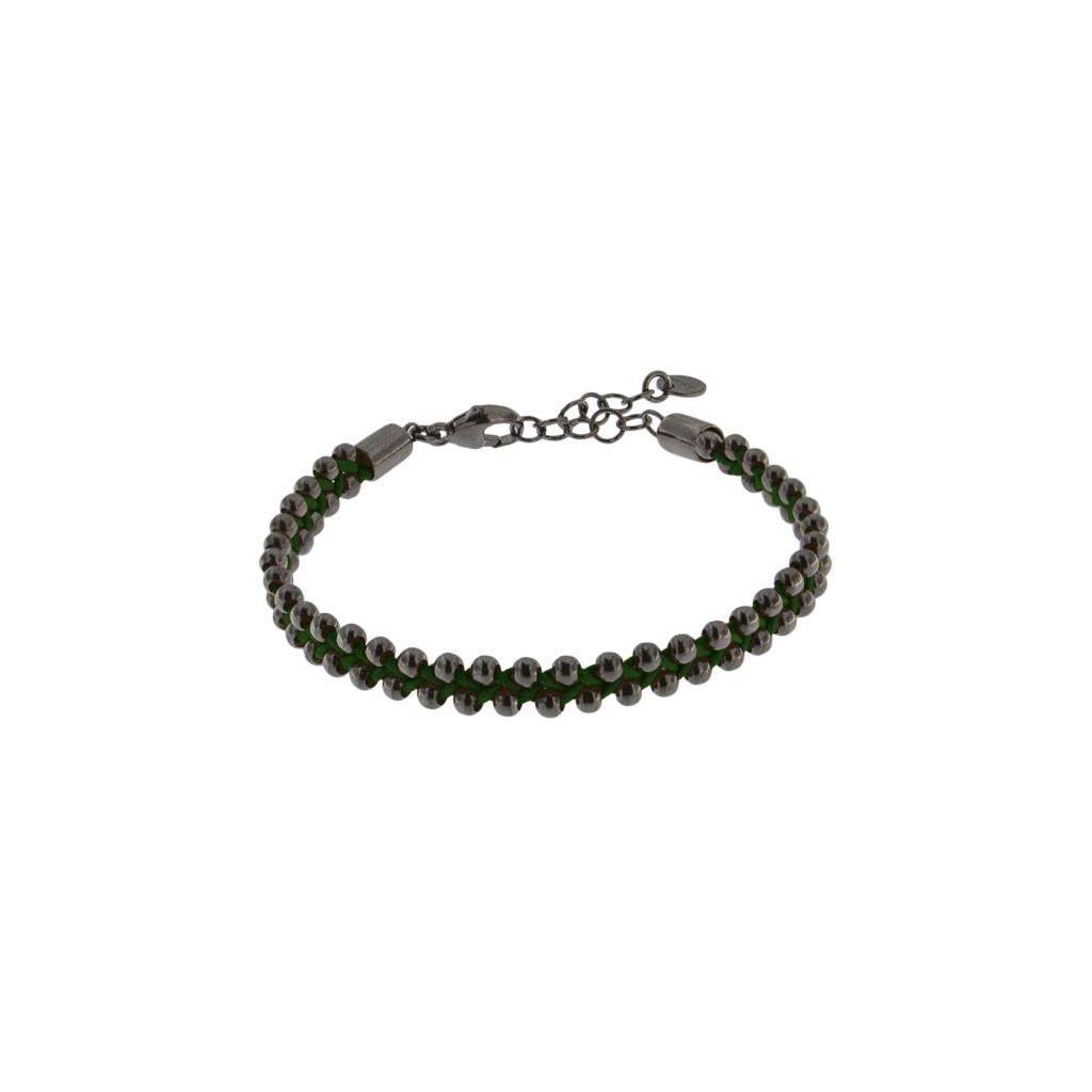BRACCIALE TRECCIA GALVANICA BRUNITA VERDE - RUE DES MILLE