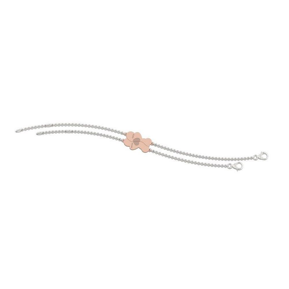 BRACCIALE MAMMA - BIMBO CATENA BIANCA E ORSETTO ROSÈ - NANAN