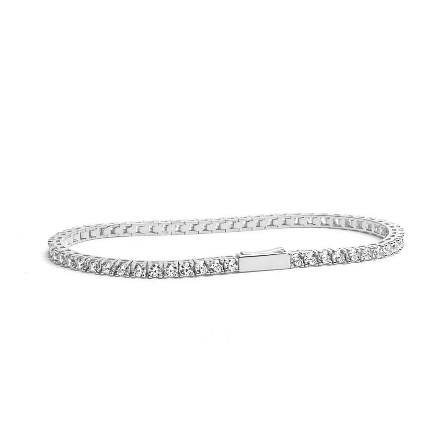 BRACCIALE TENNIS IN ARGENTO CON ZIRCONI BIANCHI 2,5 MM - JIMMY O