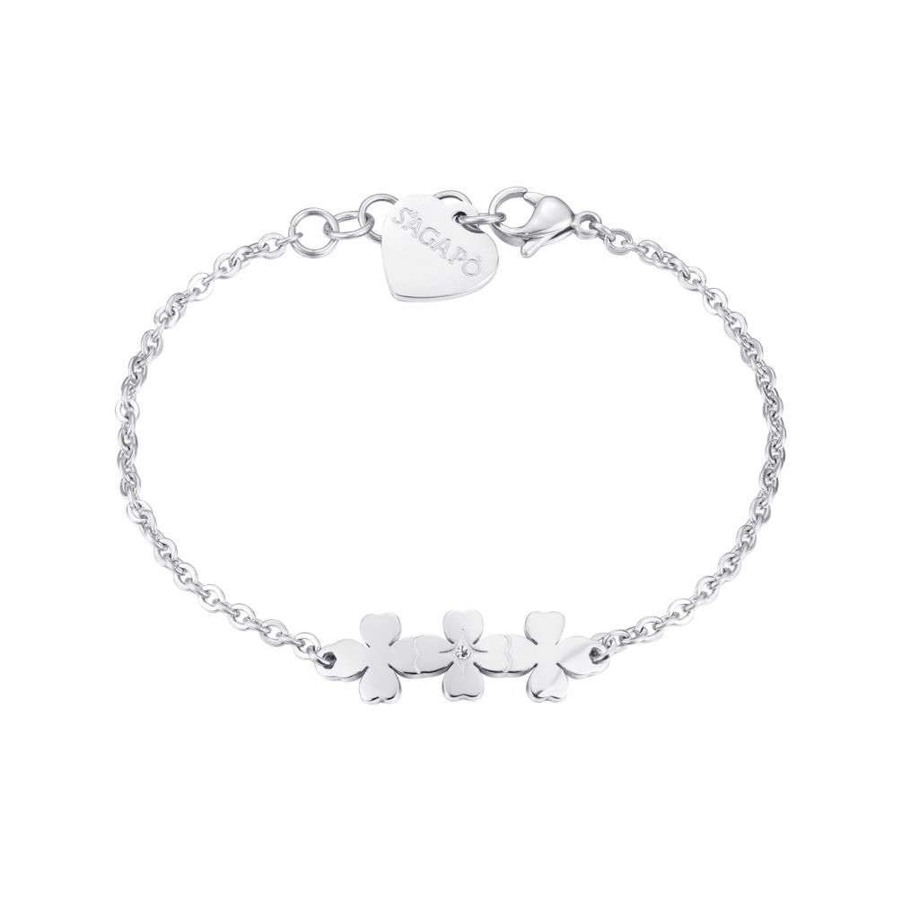 BRACCIALE TRIO QUADRIFOGLI SILVER - S