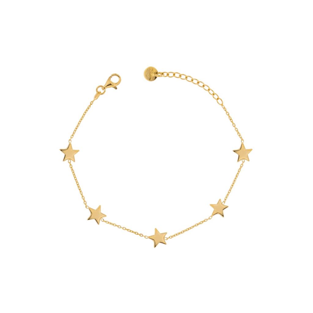 BRACCIALE CATENELLA 5 STELLE PLACATURA ORO GIALLO - RUE DES MILLE