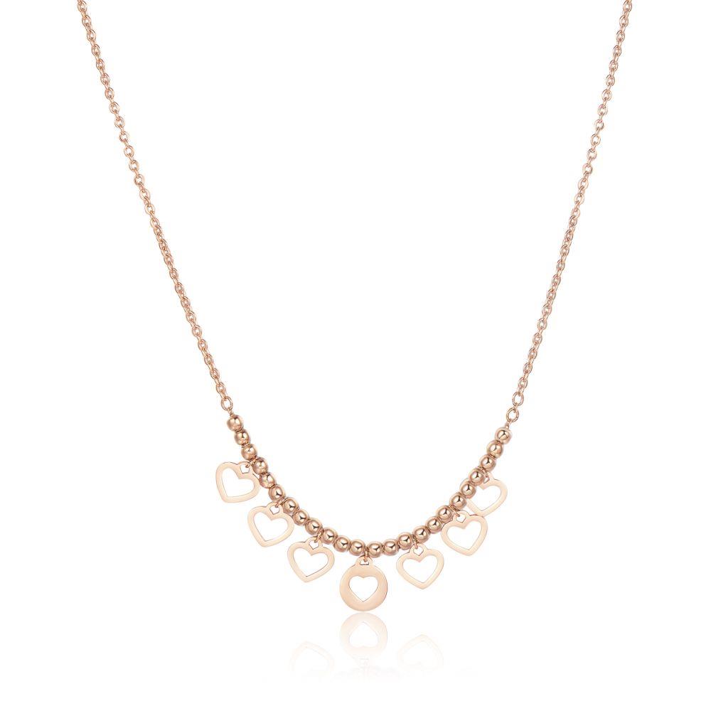 COLLANA CON BOULE E CUORI ROS&Egrave; - S