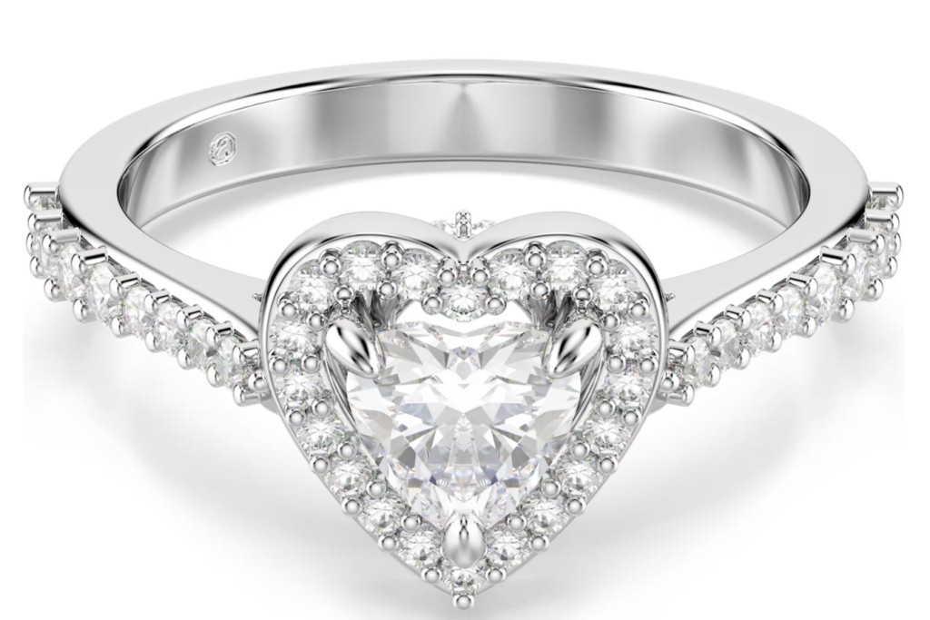 UNA:ANELLO HRT WHITE-RHS 58 - SWAROVSKI
