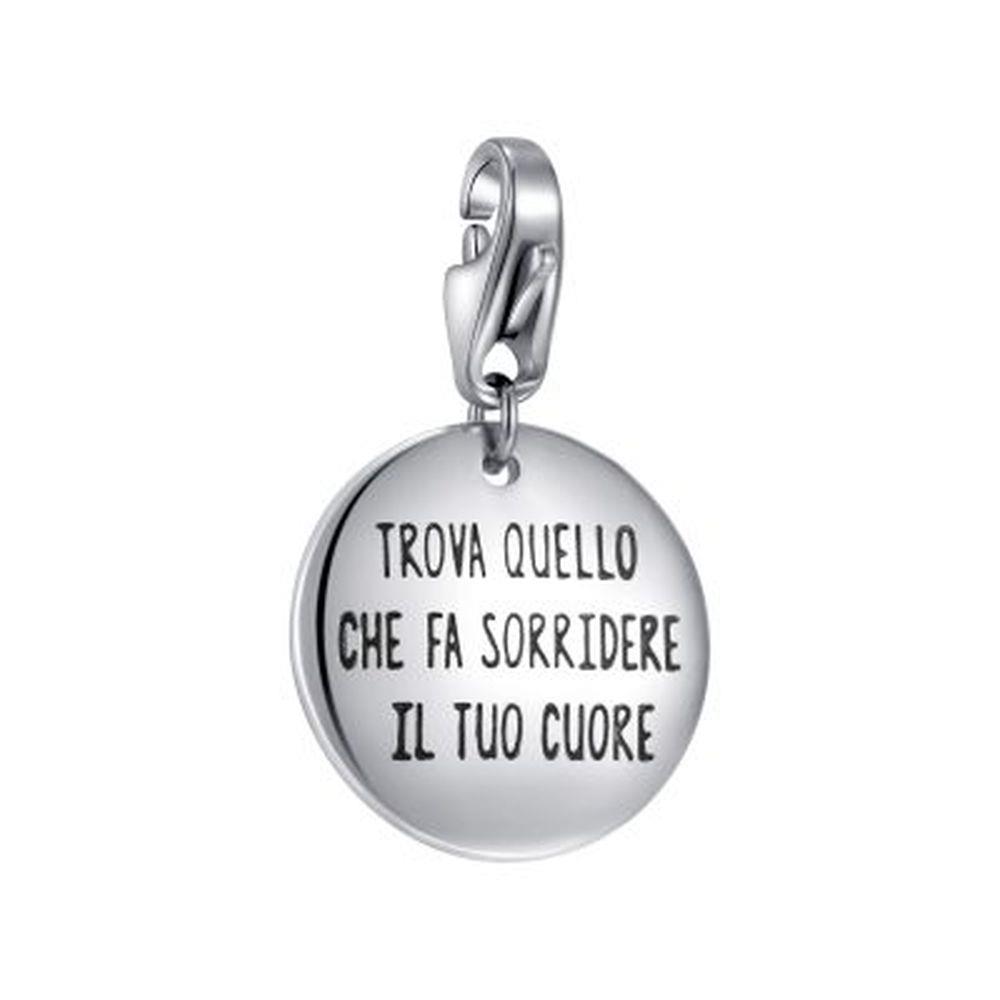 CHARM TARGHETTA "TROVA QUELLO CHE FA SORRIDERE IL TUO CUORE" - S