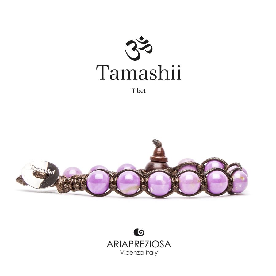 BRACCIALE ORIGINALE TIBETANO TAMASHII REALIZZATO CON PIETRE NATURALI MICA VIOLA.  - TAMASHII