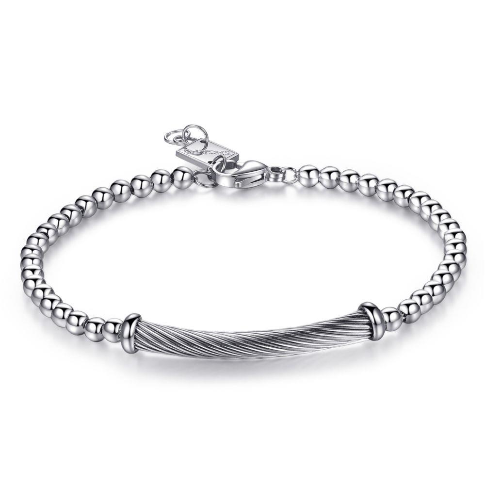 BRACCIALE SILVER CON BOULE E PIASTRINA - S