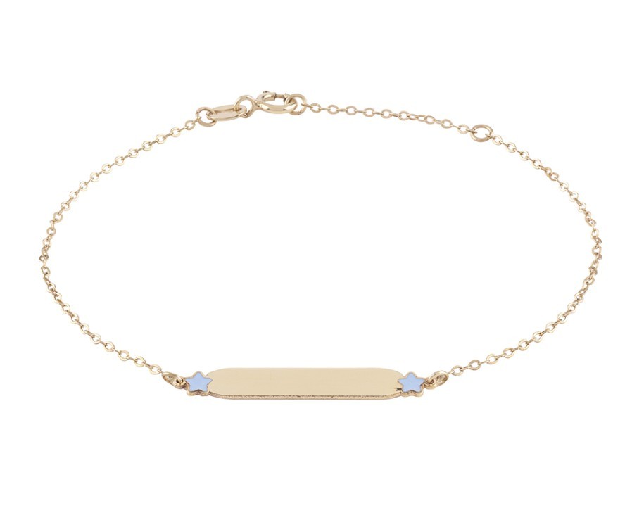BRACCIALE ORO GIALLO 9 KT E SMALTO - 2 STELLE - BLISS