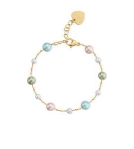 BRACCIALE PERLE COLORATE S'AGAPO' - S
