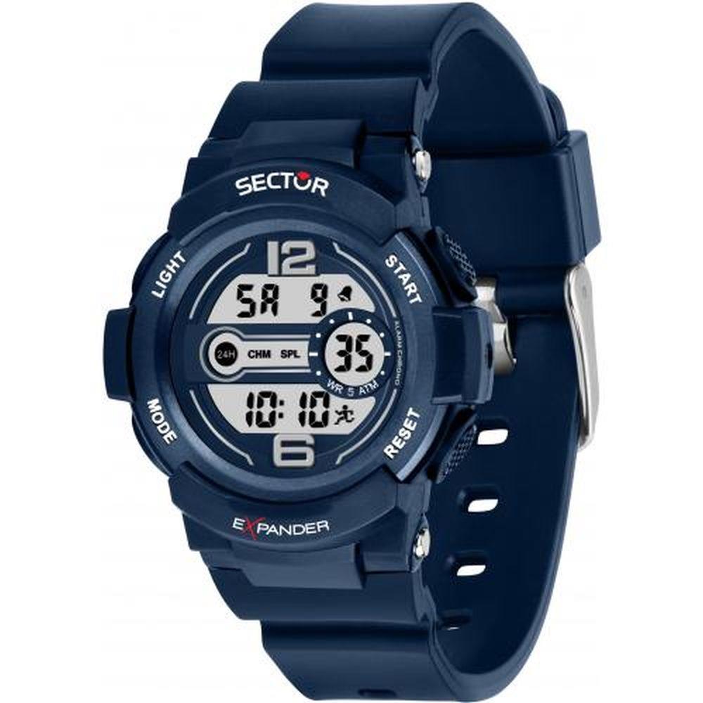 SECTOR EX-16 DIGITAL BLUE DIAL BLUE PU STRAP - SECTOR