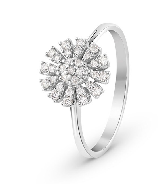 ANELLO IN ORO BIANCO E DIAMANTI GIRASOLE - BLISS