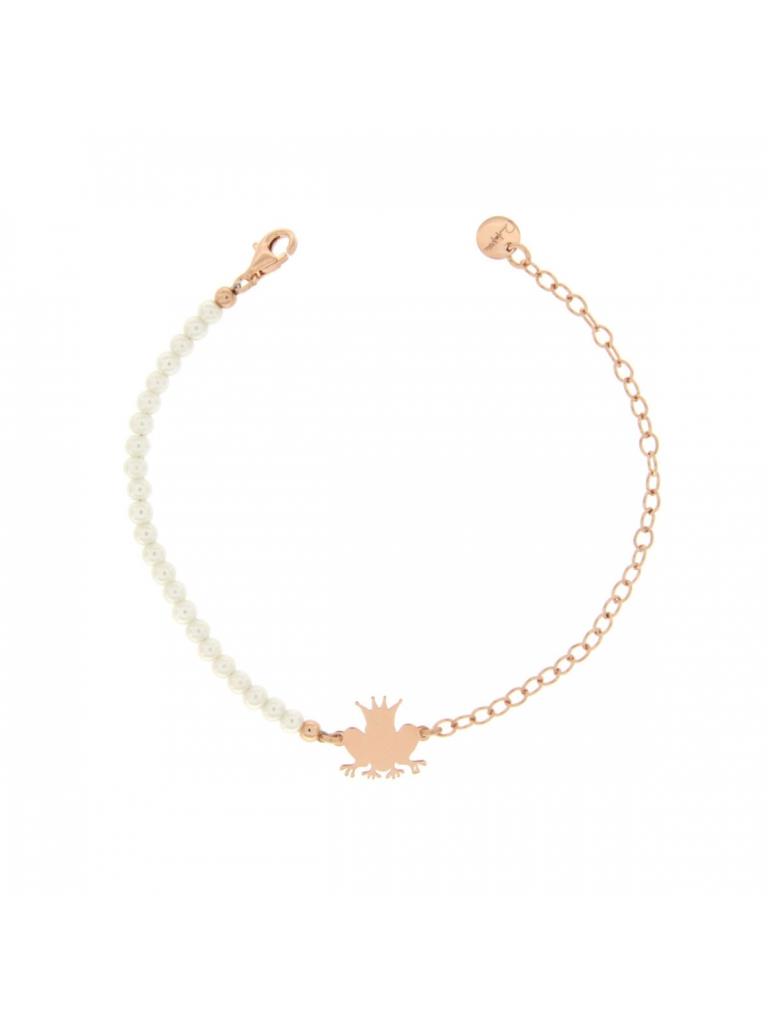 BRACCIALETTO CATENELLA CON RANA E PERLE - RUE DES MILLE