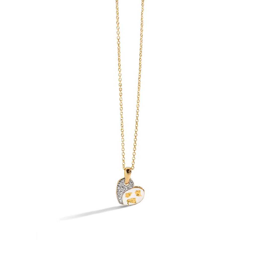 GIROCOLLO CON CUORE - SMALTO E FOGLIA ORO RUE DES MILLE - RUE DES MILLE