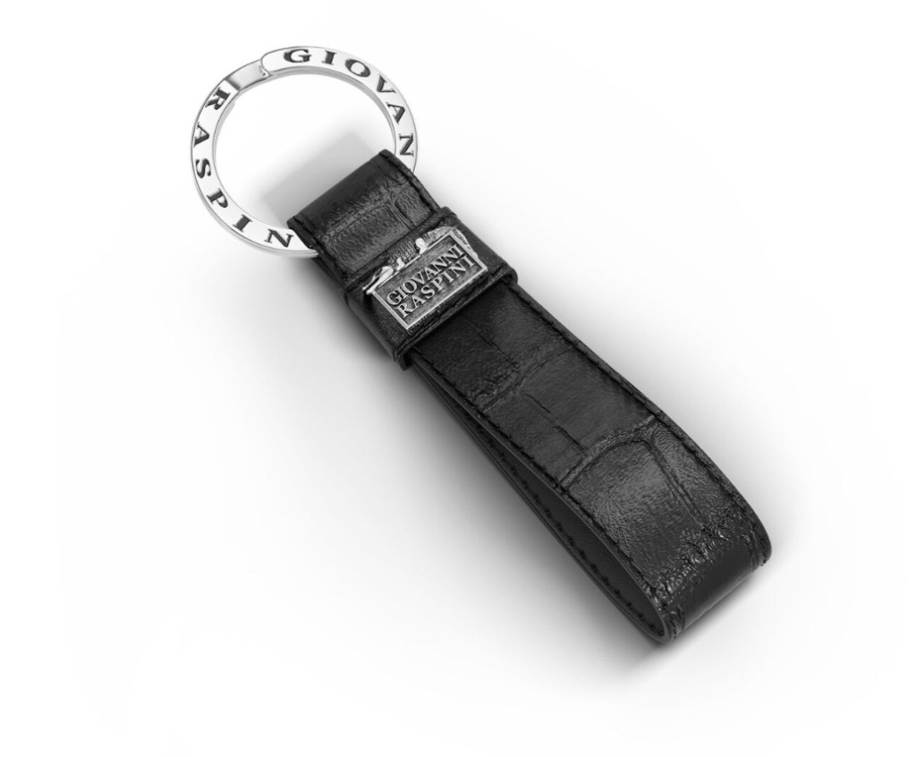 PORTACHIAVI PELLE CROCO NERA - GIOVANNI RASPINI