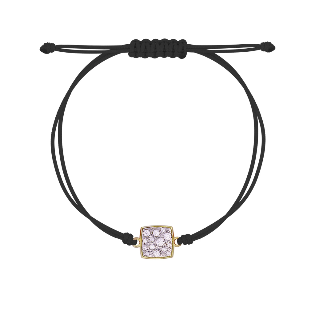 BRACCIALE TESSUTO QUADRATO SMALL PAVÈ - STARDUST TEN - RUE DES MILLE