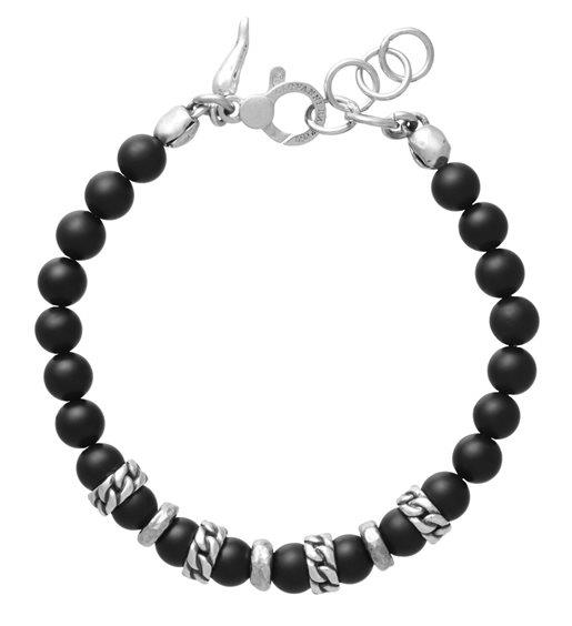 BRACCIALE TANGO GRAFITE E TRECCIA CM 22 - GIOVANNI RASPINI