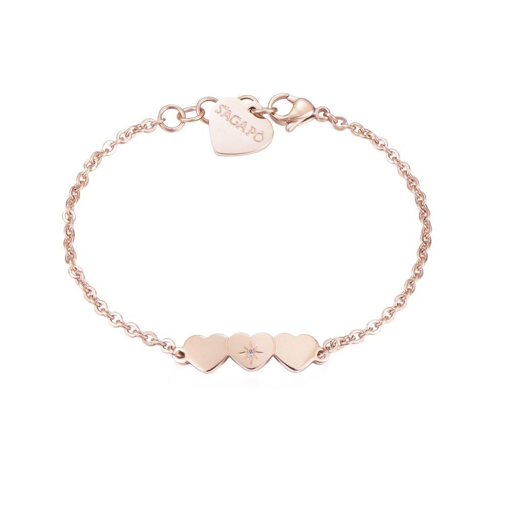 BRACCIALE TRIO CUORI ROS&Egrave; - S