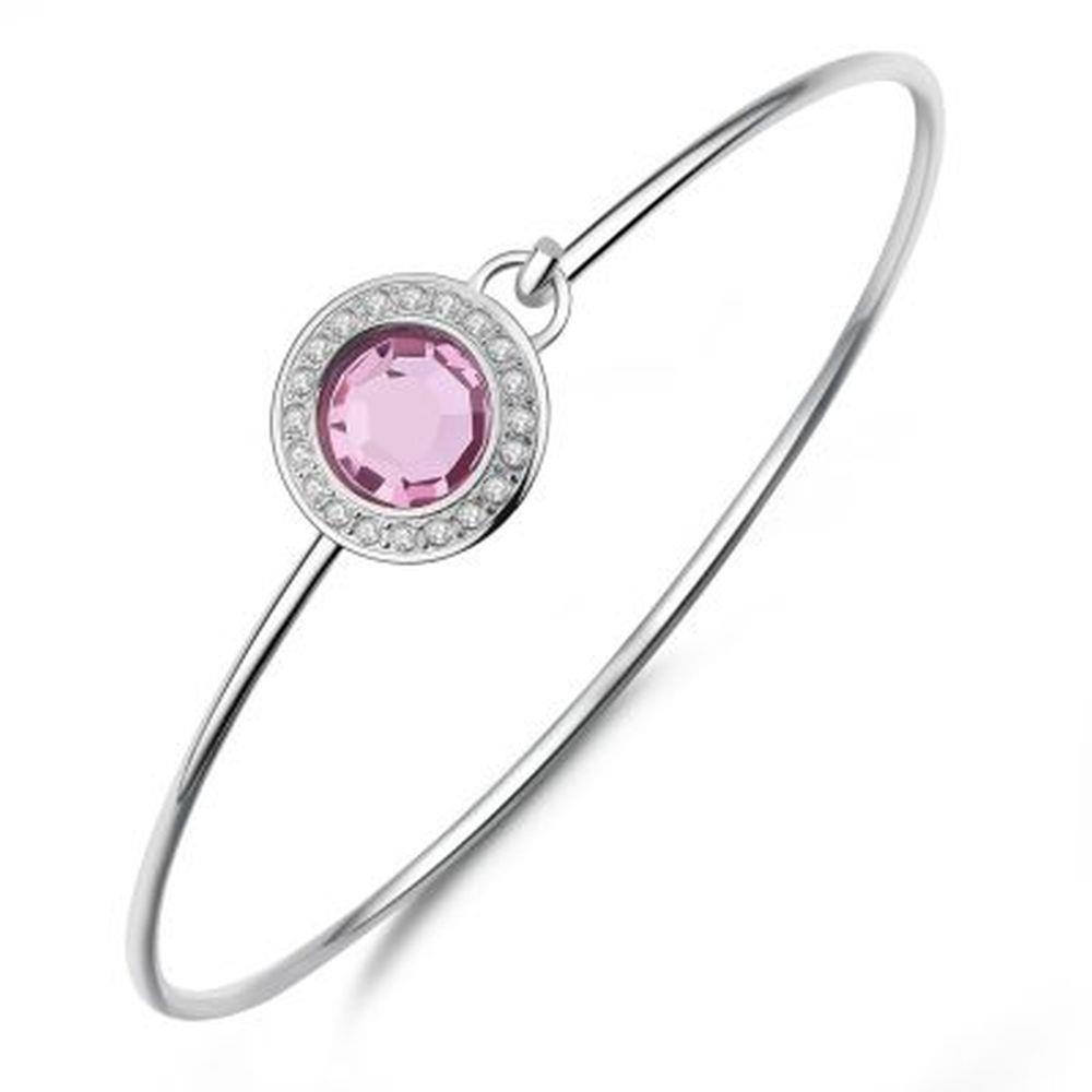 BRACCIALE LUNA CON CRISTALLO ROSA - S